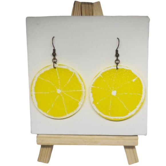 Zesty Summer Style: Lemon Slice Stud Summer Earrings - Picture 1 of 1